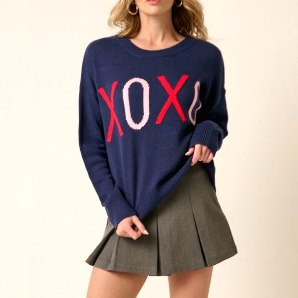 NWT MITTOSHOP Cotton Crew Sweater XO 💘😍